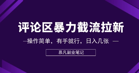 评论区暴力截流拉新：捡钱项目，操作简单，有手就行，日入几张-轻创终点站
